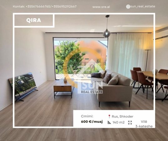 Shkoder, jepet me qera Vile 3+1+Aneks+Ballkon Kati 1, 140 m² 600 € (RUS)