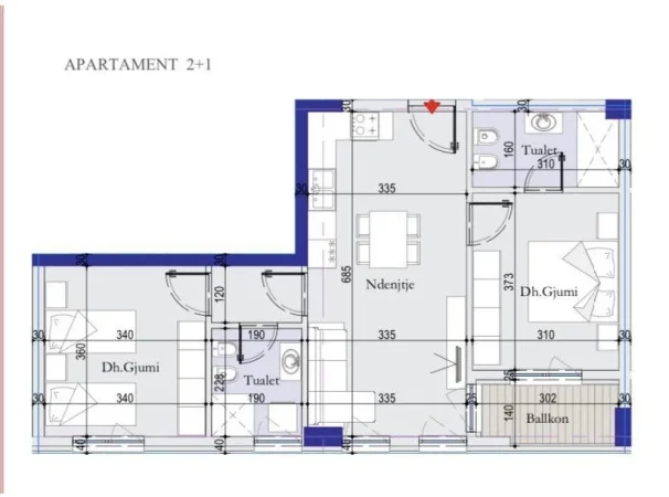 Tirane, shitet apartament 2+1+2+Ballkon Kati 7, 87 m² 113.620 € (Casa Italia, Tirana Entry 2)