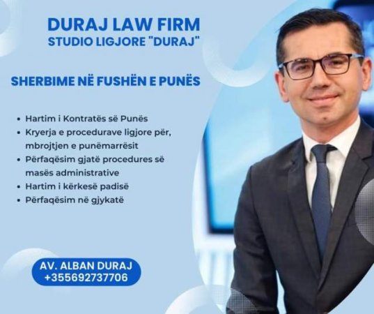 Shqipëri - Shërbime ligjore në fushën e punës - Studio Ligjore "DURAJ"