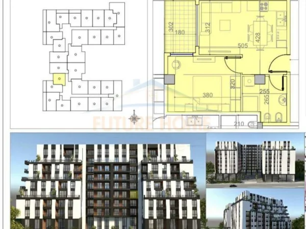 0683487469 Tirane, shitet apartament 1+1 Kati 3, 56 m² 68.700 € (Paskuqan , Belfiore Residence)