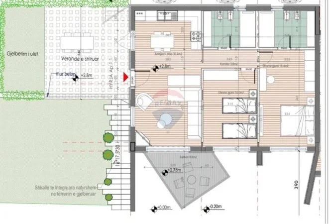 Dhermi - Palase, shitet apartament 2+1+Ballkon , 156 m² 460.000 € 