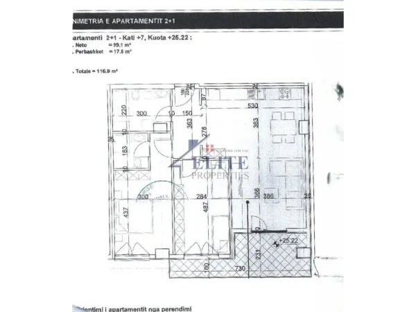 Tirane, shitet apartament 2+1+Ballkon Kati 7, 117 m² 192.885 € (Rruga Dritan Hoxha)