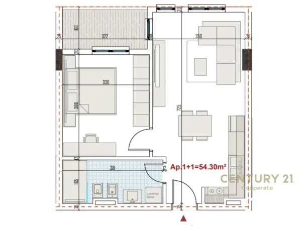 Tirane, shitet apartament 1+1 Kati 3, 63 m² 63.000 € 