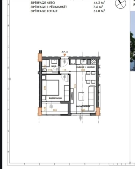 Tirane, shitet apartament 1+1+Ballkon Kati 1, 52 m² 70.000 € (Rruga Beniamin Kruta)