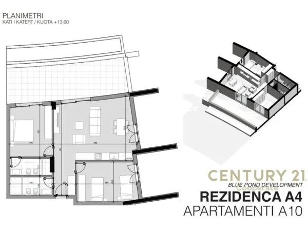 Tirane, shitet apartament 2+1+Aneks+Ballkon Kati 4, 89 m² 209.000 € (Farke)
