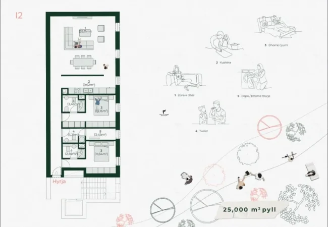 Tirane, shitet apartament 2+1 Kati 2, 135 m² 255.000 € (BATHORE)