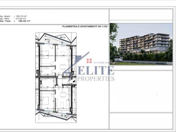 Tirane, jepet me qera apartament Kati 3, 183 m² 474.370 € (Liqeni i Thate)