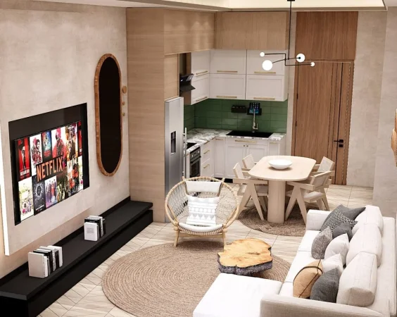 Golem, shes apartament 1+1 Kati 3, 62 m² 74.400 €