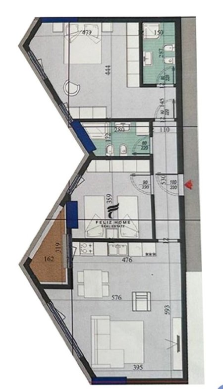 Tirane, shitet apartament 2+1 Kati 13, 115 m² 198.000 € (LAPRAKE)
