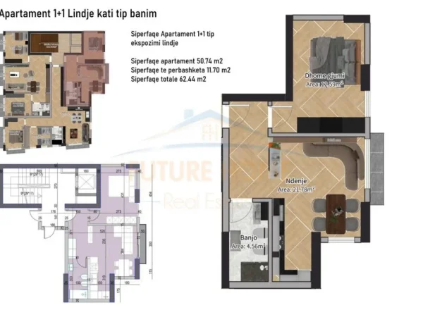 Tirane, shitet apartament 1+1 Kati 1, 63 m² 157.500 € (Rruga e Barrikadave)