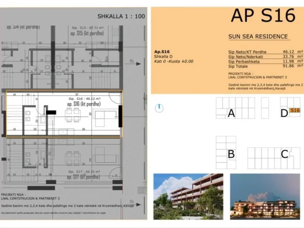 Golem, shitet apartament duplex Dublex Kati 1, 92 m² 110.200 € 