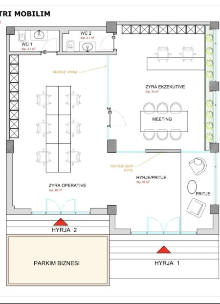 Tirane, shitet ambjent biznesi Kati 0, 101 m² 250.000 € (Liqeni i Thate)