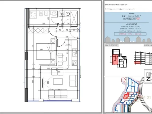 Tirane, shes apartament 1+1+Ballkon Kati 0, 67 m² 105.000 € (KODRA E DIELLIT 1)
