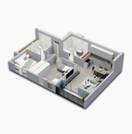 Tirane, shitet apartament 2+1 , 94 m² 88.870 € (UNIVERS CITY)