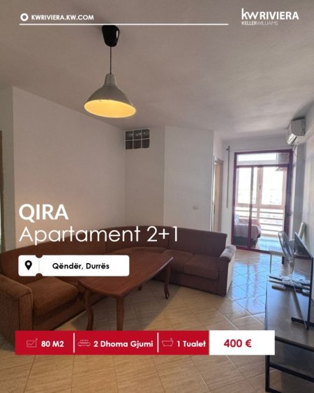 Durres, jap me qera apartament 2+1 , 80 m² 400 € (Prane Poliklinikes Durres)