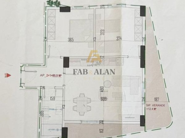 Tirane, shitet apartament 2+1 Kati 1, 97 m² 124.500 € (Fresk)