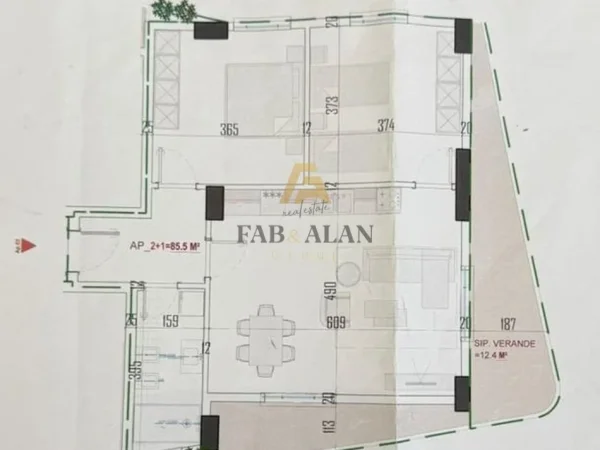 Tirane, shitet apartament 2+1 Kati 1, 97 m² 124.500 € (Fresk)