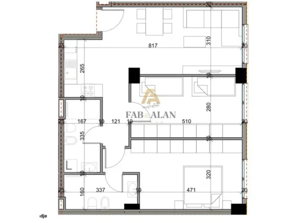 Tirane, shitet apartament 2+1 Kati 0, 95 m² 109.500 € (Paskuqan)