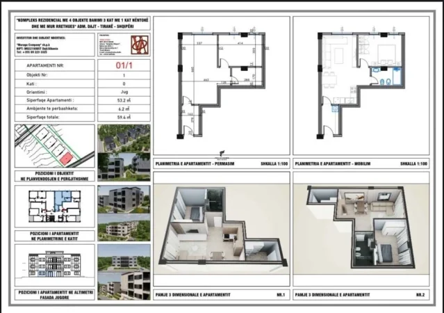 Tirane, shitet apartament 1+1 Kati 0, 60 m² 89.000 € (RRUGA DALIP TOPI)