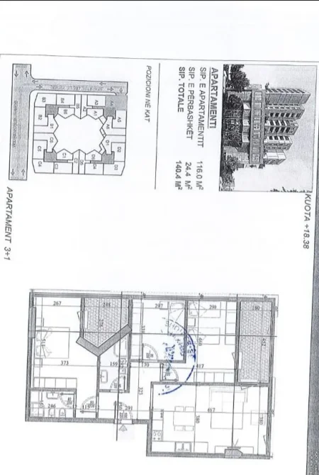 Tirane, shitet apartament 3+1 Kati 4, 140 m² 238.000 € (RRUGA DRITAN HOXHA)