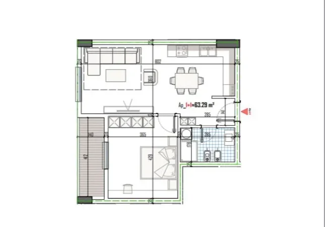 Shqiperi, shitet apartament 1+1 Kati 4, 73 m² 84.000 € (RRUGA LEK SPIRIDONI)
