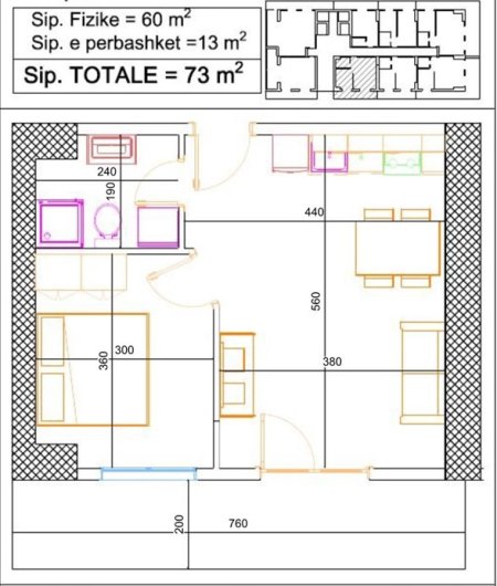 Shengjin, shitet apartament 1+1 Kati 1, Pamje nga Deti