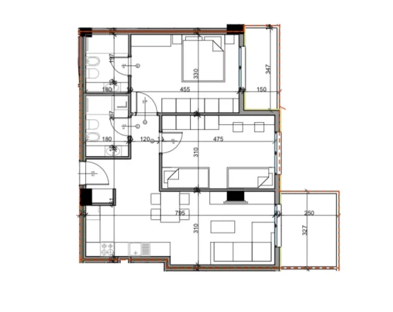 Tirane, shitet 2+1+2Ballkone Kati 1, 109 m² 109.000 € (Aluna Complex, Paskuqan)