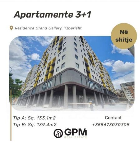 Tirane, Okazion ... shitet apartament 3+1 Kati 2, 133 m² ne Rezidencen grand Gallery