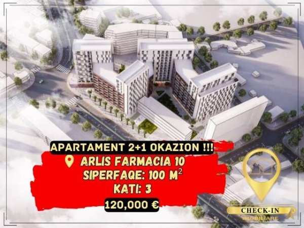 Tirane, shitet apartament 2+1+A+BLK Kati 3, 100 m² 120.000 Euro (Farmacia 10)