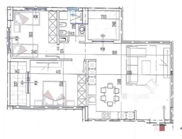 Tirane, shitet apartament 2+1+Ballkon Kati 3, 102 m² 107.000 € (Color Splash Residence)