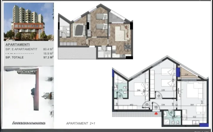 Tirane, shitet 2+1+2+Ballkon Kati 12, 97 m² 175.140 € (Colonnade Residence, Laprake)