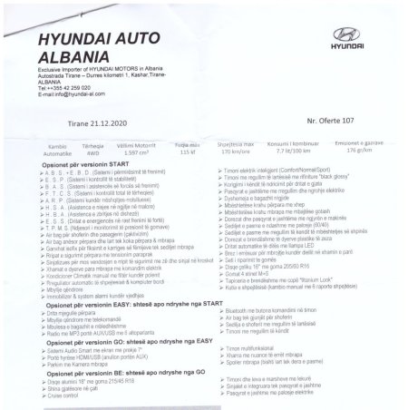 Tirane, shes SUV 1.6D Tivoli Nafte, portokalli automatik Kondicioner 62.298 km 11.990 €