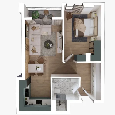 Tirane, shitet apartament 1+1 Kati 6, 135.000 € 