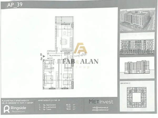 Tirane, shitet apartament 2+1 Kati 4, 99 m² 93.700 € (Paskuqan)
