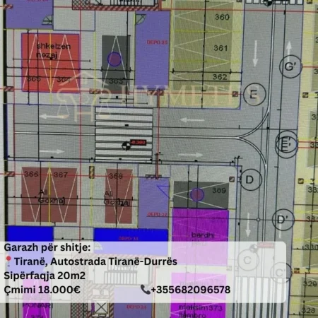 Tirane, shitet garazh | post parkimi , 20 m² (Autostrada TR-DR)