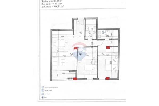 Tirane, shitet apartament 2+1+Ballkon , 111 m² 160.000 € 