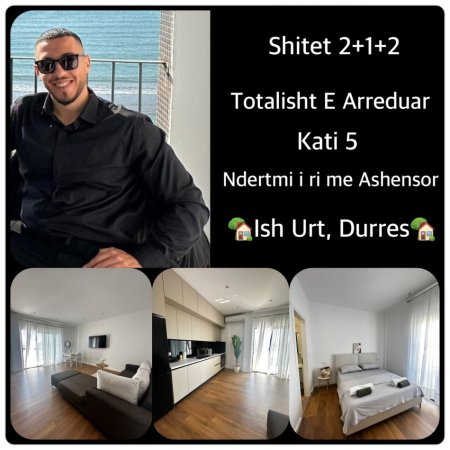 Durres, shes apartament 2+1+Ballkon Kati 5, 90 m² (• 2+1+2 me 2 ballkone Adresa: Ish Urt Durres)