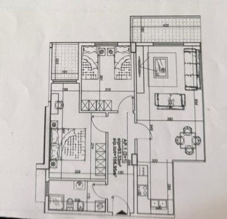 Tirane, shitet apartament 2+1+Aneks+Ballkon Kati 1, 107 m² 155.000 € (yzberisht)