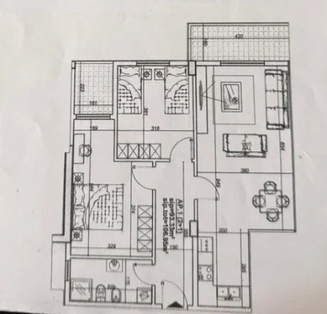 Tirane, shitet apartament 2+1+Aneks+Ballkon Kati 1, 107 m² 155.000 € (yzberisht)
