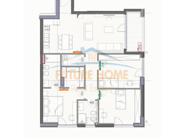 Tirane, shitet apartament 3+1 Kati 2, 140 m² 424.000 € 