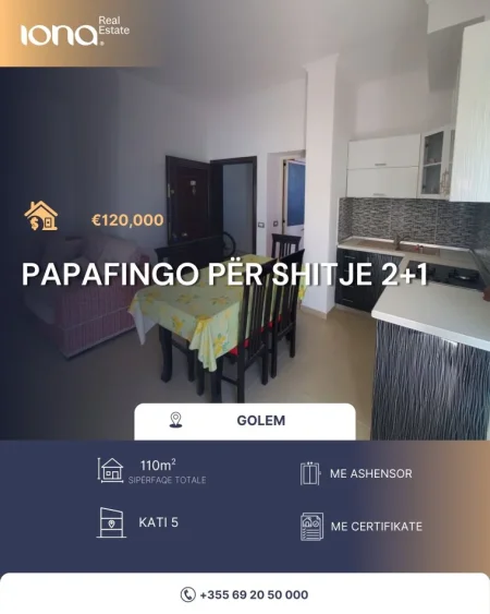 Golem, shitet apartament 2+1+Ballkon Kati 5, 110 m² 120.000 € 