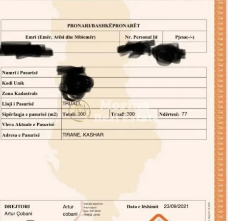 Tirane, shitet toke , 300 m² 80.000 € (Kashar)