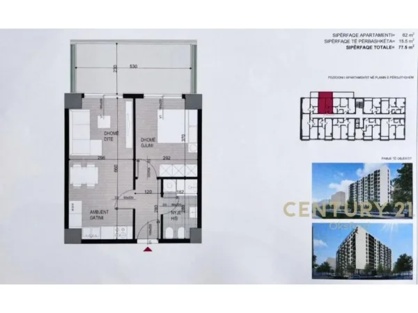 Tirane, shitet apartament 1+1 Kati 4, 78 m² 108.500 € (ISH FUSHA E AVIACIONIT)