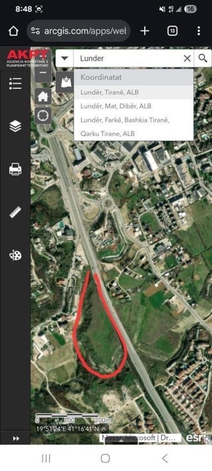 Tirane, shitet toke , 33.000 m² 4.950.000 € (TEG)