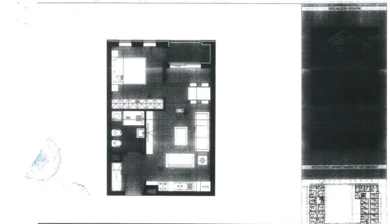 Tirane, shes apartament 1+1 Kati 6, 54 m² 44.397 € 