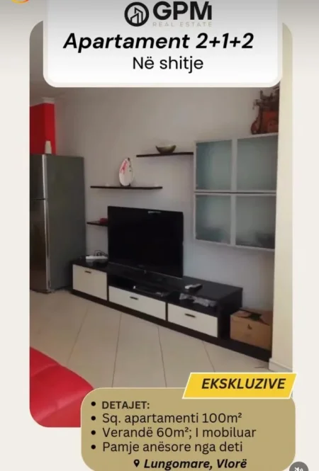 Vlore, shitet apartament 2+1 ne Lungomare  ,100 m² 270.000 €.