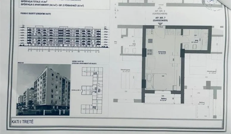 Durres, shitet garsonier Kati 3, 41 m² 55.000 € (GOLEM)