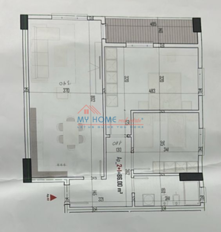 Tirane, shitet apartament 2+1+Ballkon Kati 6, 111 m² 123.200 € (Paskuqan)