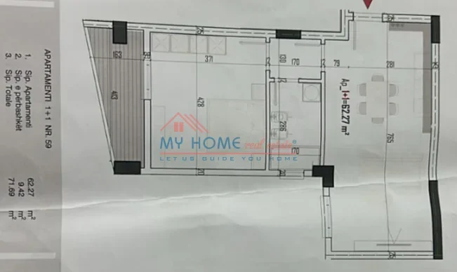 Apartament 1+1 ne Shitje ne Paskuqan