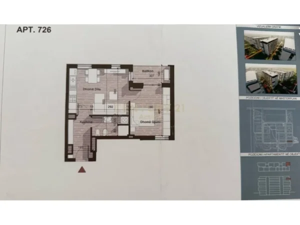Tirane, shitet apartament 1+1 Kati 7, 63 m² 62.000 € 